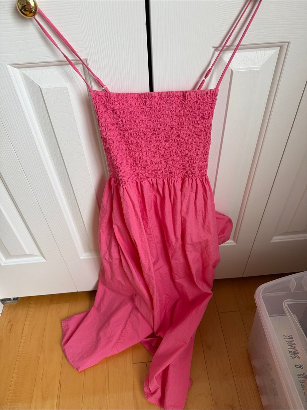 Faithfull the Brand Hot Pink Smocked One-Piece